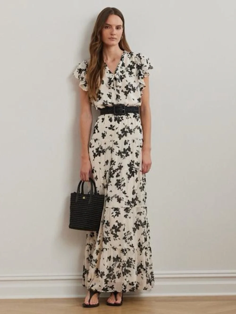 NWOT LAUREN RALPH LAUREN
Floral Georgette Tie-Neck Maxidress size 16 - Picture 1 of 16